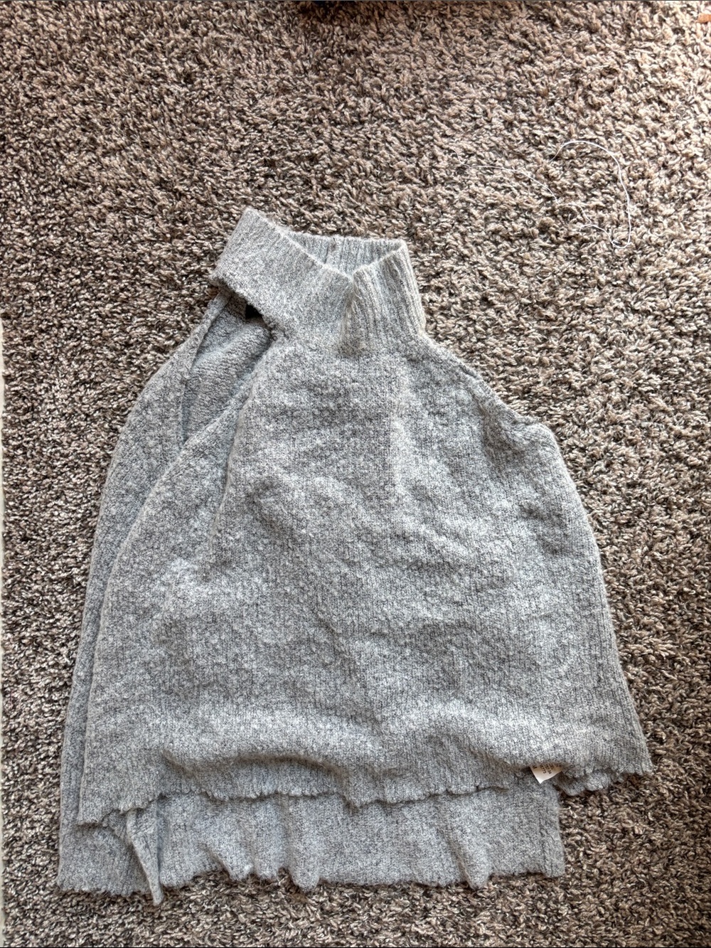 Olivaceous Gray Mock Neck Crop Sweater